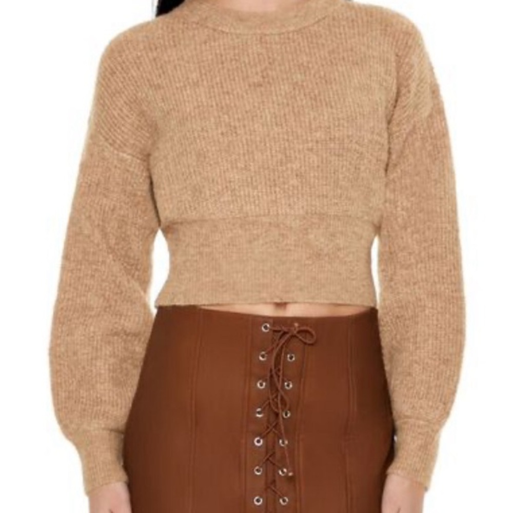 Size Small Beige Cropped Sweater NWT